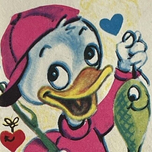 1930s 1940s Disney No Fish Tale Youre My Valentines Diecut Made in USA