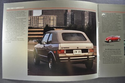 1985 Volkswagen Cabriolet Catalog Brochure Convertible Excellent