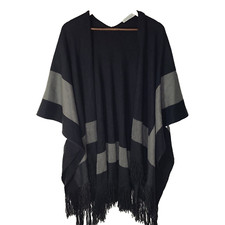 BCBGeneration Black Grey Striped Shawl Womens...