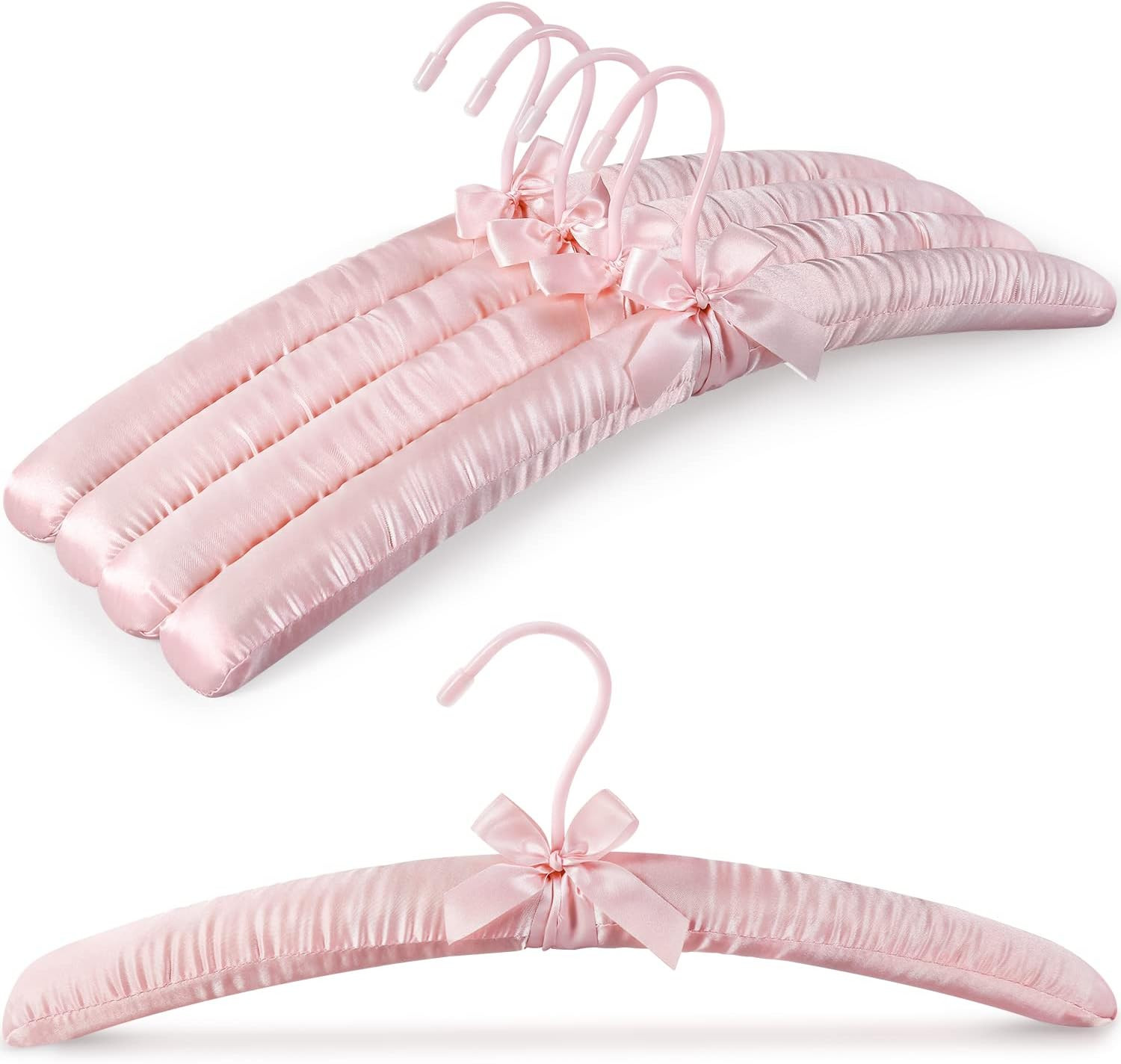 TOPIA HANGER Padded Hangers for Women Clothing,17-Inch Satin Hangers 5 Pack Thic