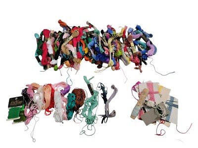 60+ Skeins Mostly DMC Embroidery Floss Thread Plus Loose New & Used