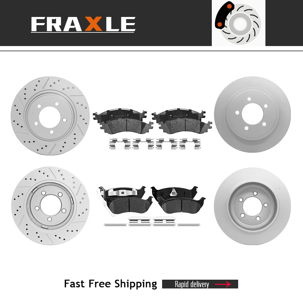 Front & Rear Brake Rotors and Ceramic Pads for Ford Explorer Mercury