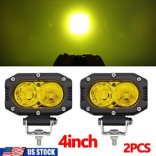 2x 4inch Amber Led Work Light Cube Pods Spot Flood Driving Fog Lamp Offroad 3 2x 4inch Amber Led Work Light Cube Pods Spot Flood Driving Fog Lamp Offroad 3