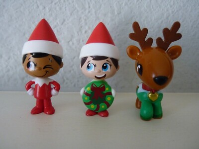Elf on the Shelf  Elf & Pet Reindeer Mini Figures Set of (3) Miniature 2.5'' Toy