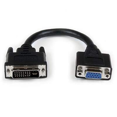 1PC STARTECH.COM DVIVGAMF8IN 8in DVI to VGA Cable Adapter - DVI-I Male to VGA F