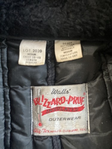 Walls Blizzard Pruf Men Medium 38-40 Chest Insulated Coveralls Blue USA -VGC - Picture 3 of 6