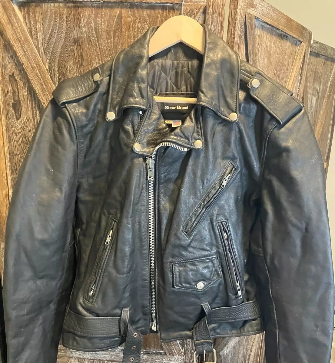Vintage leather jacket clearance brands