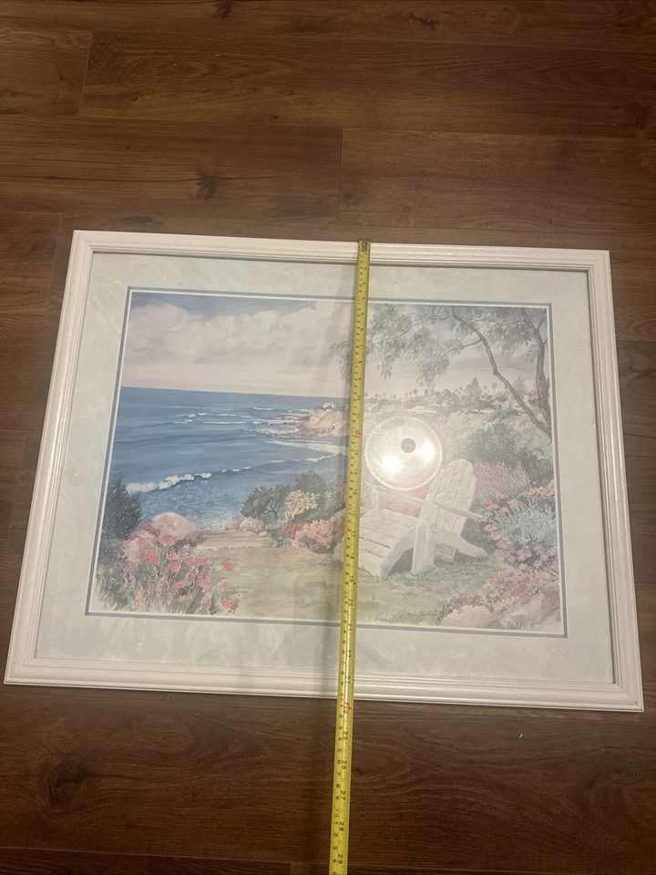 Vintage Balcony Near The Sea Wall Art Vintage Framed Canvas Print Vintage Decor - Image 3 of 4