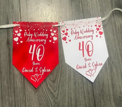 Personalisierte Dekoration Hochzeit Jahrestag Party Banner Wimpelkette Diamant 60.