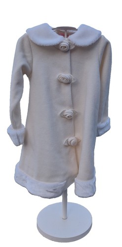 Copper Key Childs Coat with Hat Rose Flower Ivory Color Girls Size 4-5 mar24 - Picture 3 of 12