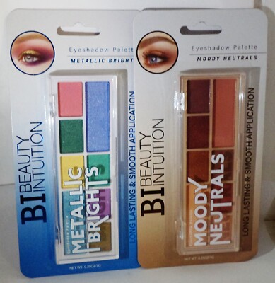 2 Type BI Beauty Intuition Eye Shadow Palettes MOODY NEUTRALS & METALLIC BRIGHTS