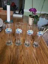 St. Pauli Girl On Draft Pilsner Beer 8.5" Tall 16 oz Clear Glass Set Of 4 New