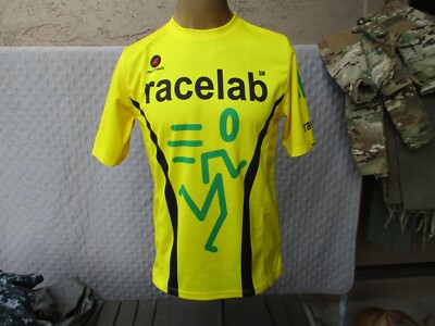 Vtg Yellow RACE LAB Pactimo Running Shirt, T-Shirt Jersey, Men's MEDIUM