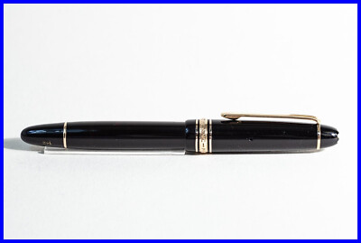 MONTBLANC Meisterstück 142 KOLBENFÜLLER Schwarz & Gold mit BB 14K