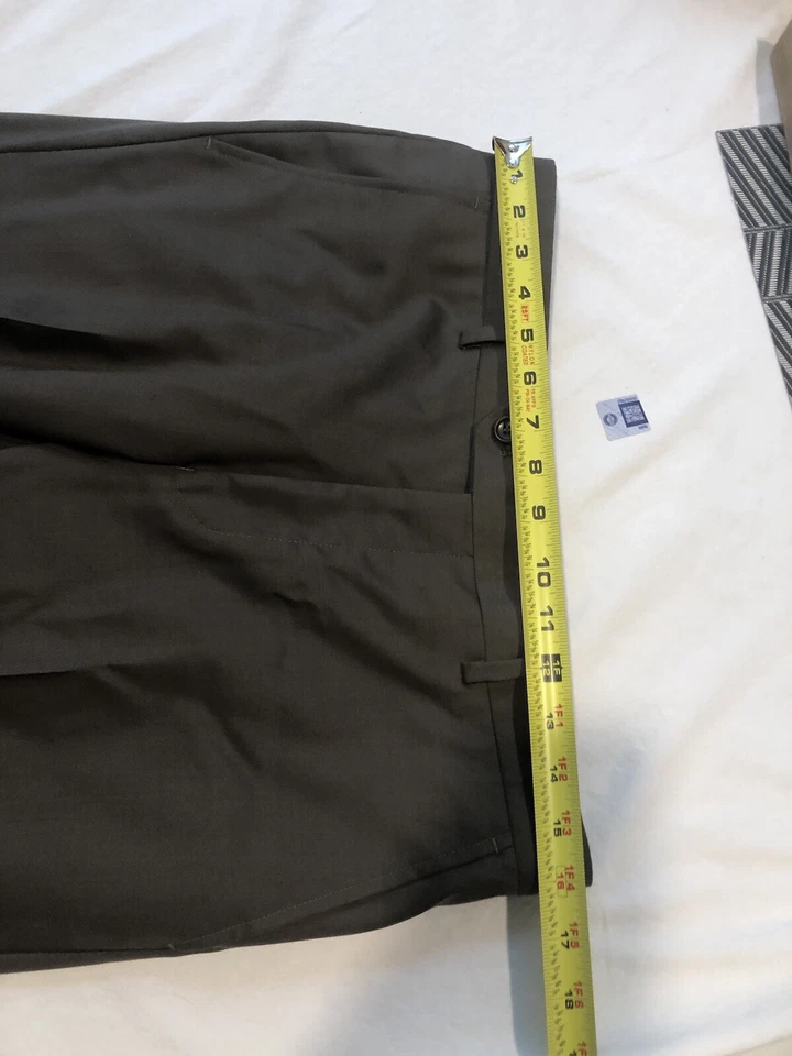 Mantoni 32x30 Gris/Beige Supefino 100% Lana Traje Pantalones Hombres Pantalones de Vestir Foto 3 de 4