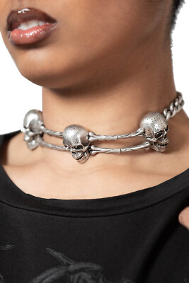 Killstar Choker - Naven Gothic Knochen Totenschädel