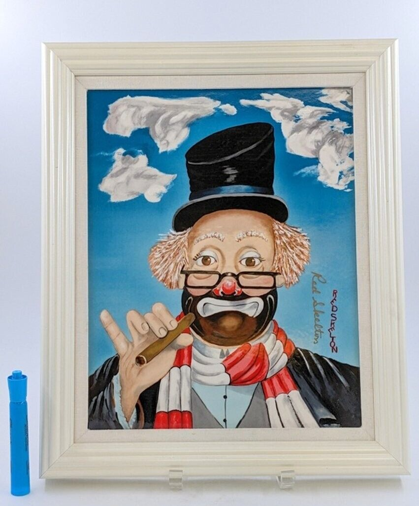 Red Skelton Painting Art Another Day Framed Armstrong Porcelain