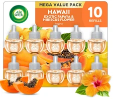 Air Wick Plug in Scented Oil Refill, 10ct, Hawaii, Air Freshener, Eco Friendly,