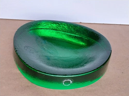 V. Nason & C Murano Italian Art Glass Emerald Green 7" Trinket Dish