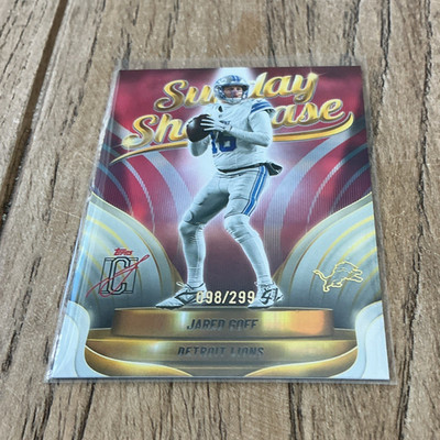 Topps 2025 Signature Class Sunday Showcase SS-22 Jared Goff Coral 098/299