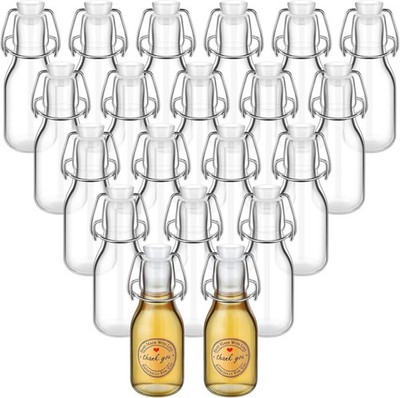 20 Pack Mini Glass Bottles with Swing  Lids, Airtight Flip  Bottles for Vanilla