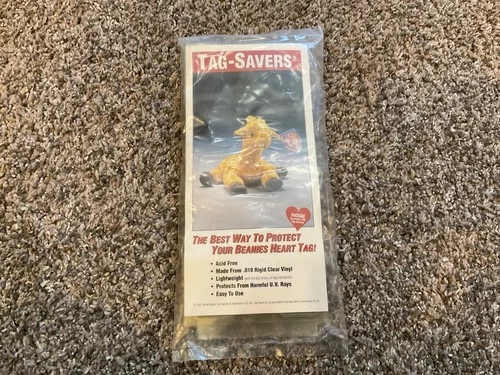 Vintage 100 Beanie Baby Tag Protectors 10 on each Sheet Brand New