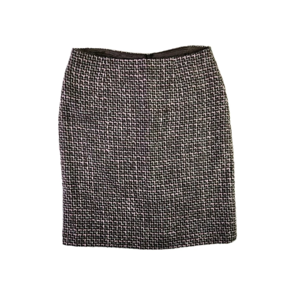 Falda lápiz tejida con cable de lana vintage para mujer 12 marrón rosa JÔN por Teri Jon