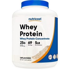 Nutricost Whey Protein Concentrate (Unflavored) 5LBS - Non-GMO Protein Powder