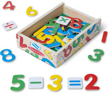 Melissa Doug 37 Wooden Number Magnets in a Box