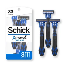 Schick Xtreme 4 Outlast Razor Disposable Razors for Men, 3 Count