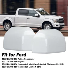 For 2015~2020 Ford F150 F-150 Truck Replacement Mirror Covers Cap Oxford White