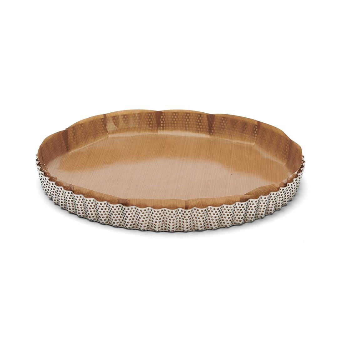 Moule à tarte à fond amovible perforé anti-adhérent pour pâte croustillante