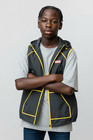 Hunter for Target Kids Large 10/12 navy and yellow zip up with hood vest — photo 1