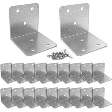 20 Pcs Metal Corner Braces, 2 in Silver L Brackets for Wood With Screws , 90 De