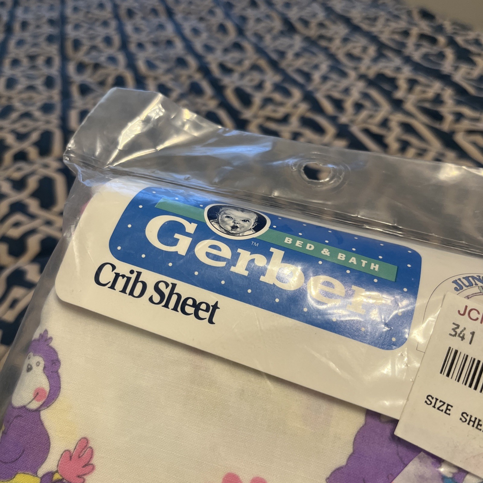 Original Package Vintage Gerber  Crib Sheet 100% Cotton Fits 28" x 52" Mattress