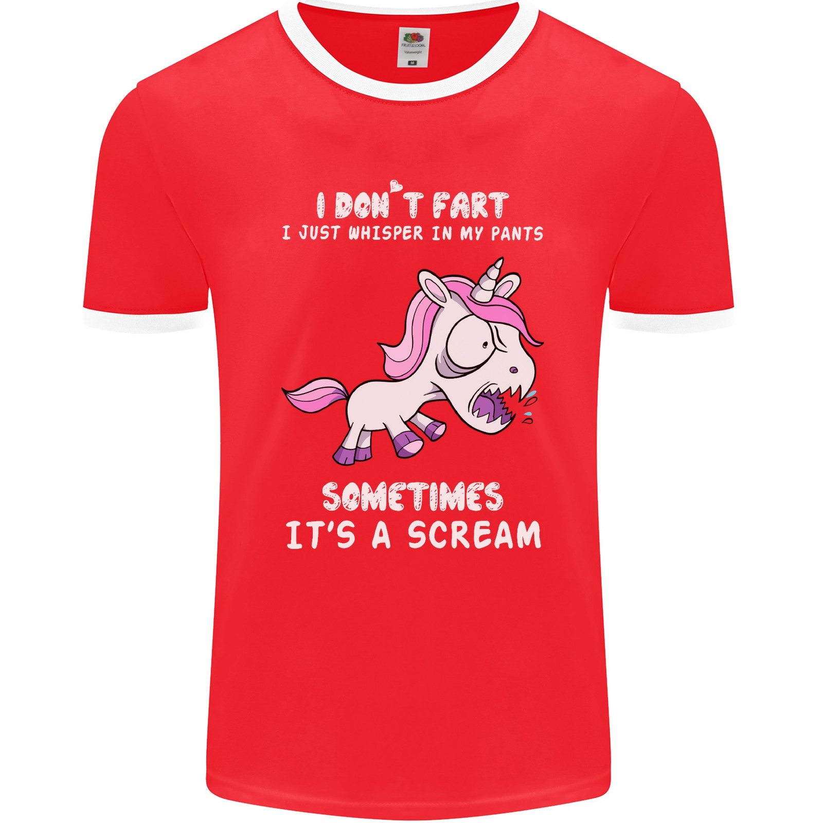 Unicornio No Peto Divertido Peto Hombre Camiseta Ringer FotL