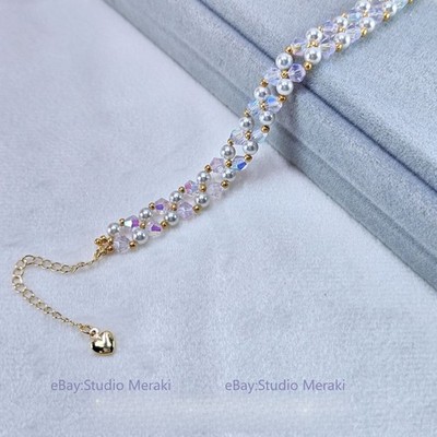 Unique Handmade Bracelet DIY Kit with Crystal Pearls & Diamond-Cut Beads