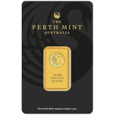 20 gram Gold Bar - Perth Mint - 99.99 Fine in Assay 4289.09 per troy oz