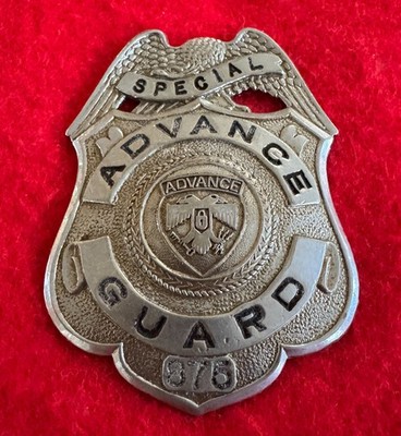 Vintage Advance Security Guard Badge Number 875   Hallmarked