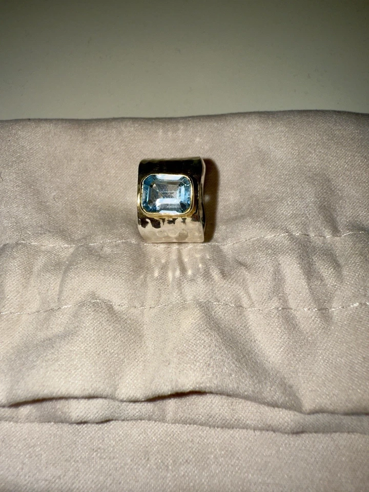 Anillo de piedras preciosas Silpada 'Lakeside' en plata de ley y placa de oro Foto 2 de 4