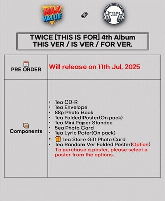 TWICE [THIS IS FOR] 4th Full Album /CD+Photo Book+Standee+5 Card+