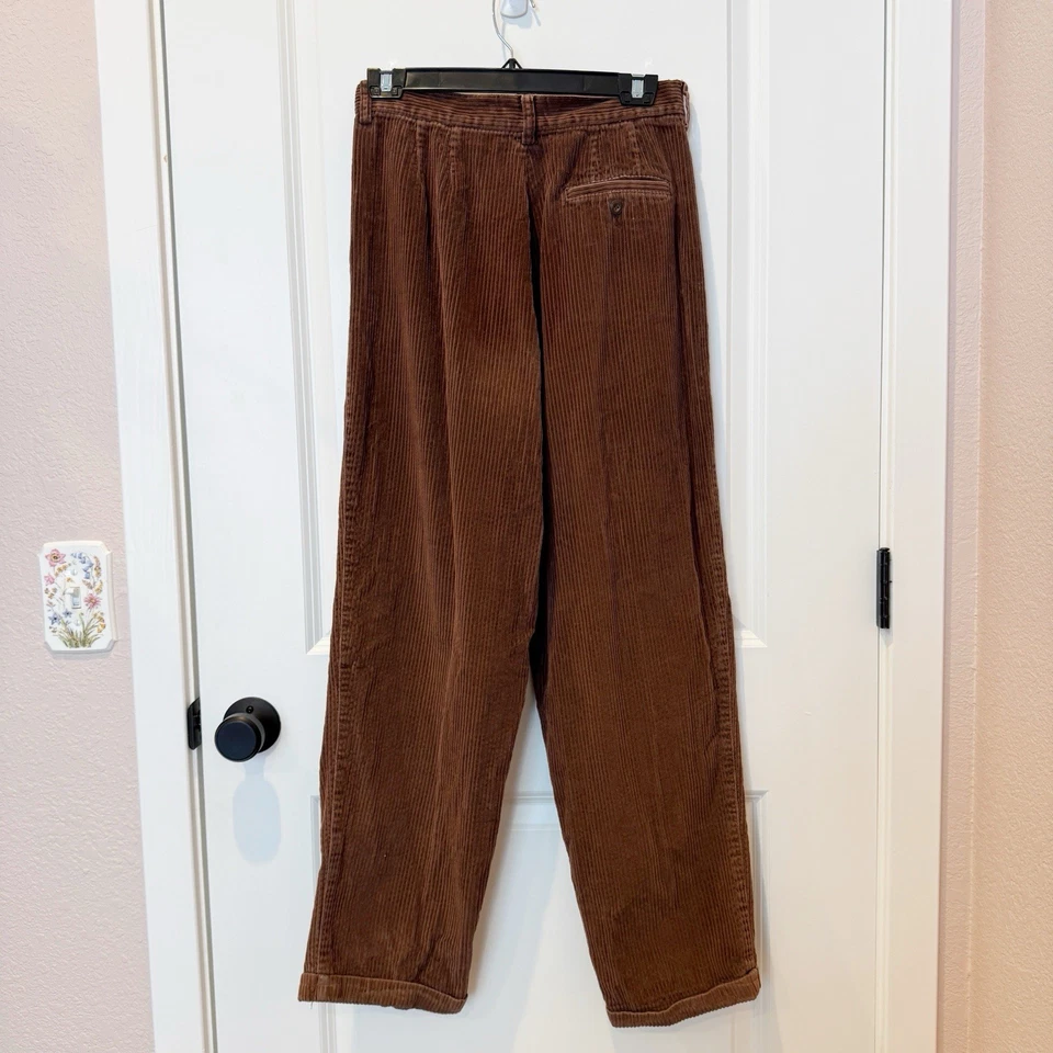 Pantalones anchos de pana de ballena vintage Eddie Bauer para mujer talla 12 plisados holgados clásicos años 90 Foto 4 de 4