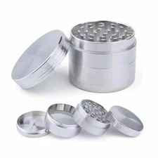 2" Tobacco Herb Grinder Spice Herbal 4PC Metal Chromium Alloy Smoke Crusher