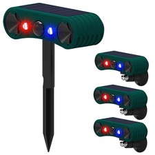 Solar Indoor Outdoor Motion Sensor Alarm-129dB Loud Siren Noise Maker, 4 Mode...
