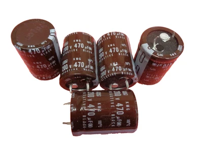 Nippon Chemi-Con 470uf 200v 105°c SNAP IN KMG Electrolytic 35x25 MADE JAPAN x4pc