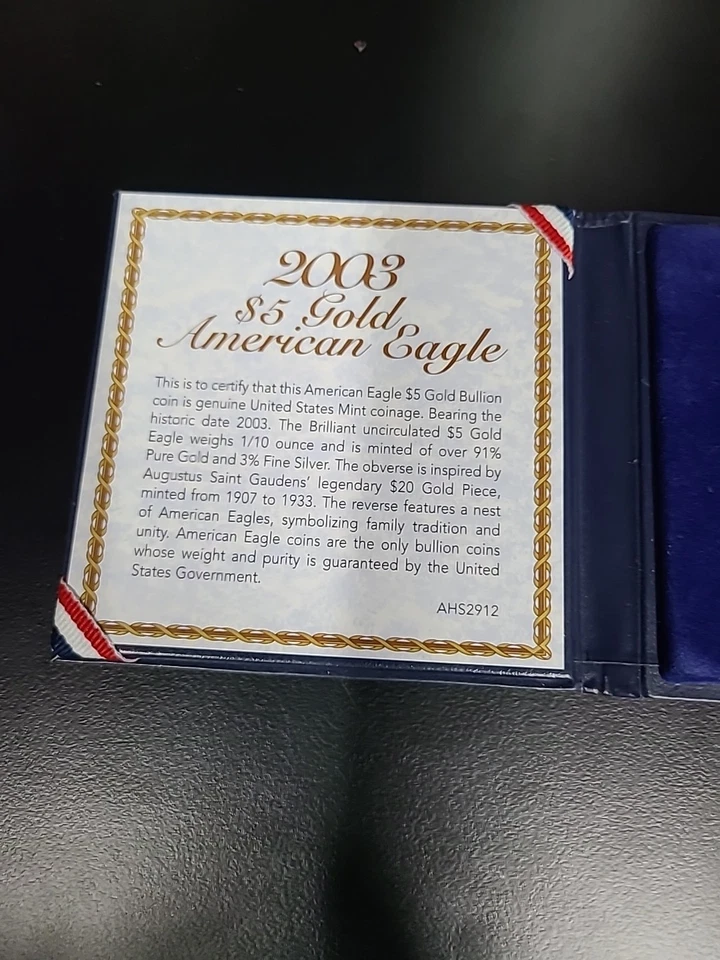 2003 , Eagle , Tenth-Ounce Gold American Eagle - Image 2 of 3
