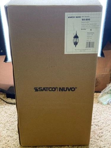 Satco Nuvo Lighting 60-895 Central Park Outdoor Pendant or Chandeller Old Bronze - Picture 3 of 3