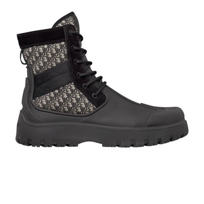 Christian Dior Garden Oblique Lace-Up Boots Size 40