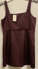 A New Day Women's Heavy Satin Mini Dress Burgundy Size 14