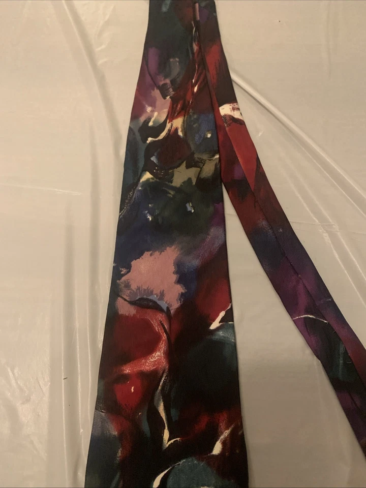 Jt Beckett 男式正式领带 58"Lx4"W 绿色/红色/紫色领带 — 第 3/4 张图片